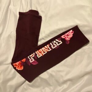 Burgundy Victoria's Secret Pink Leggings